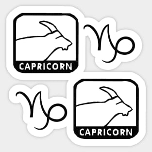 Capricorn Birth Sign - Black Sticker